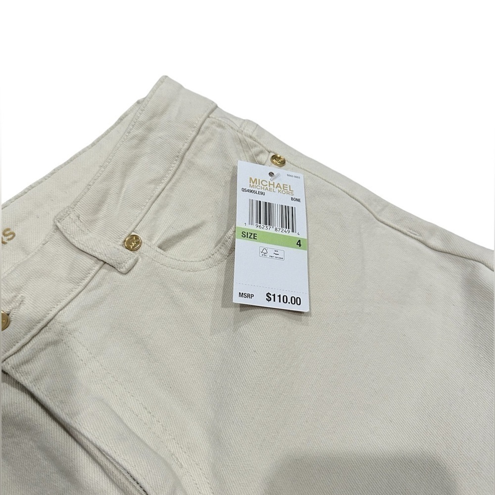 NWT MICHAEL KORS Split-Hem Cropped Flared Jeans / Bone Color / Size 4 - Picture 13 of 16